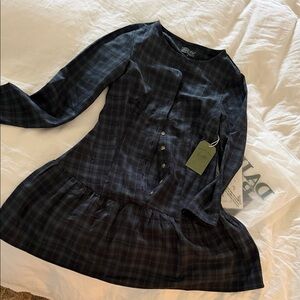 Dairy boy plaid Long Sleeve Dress